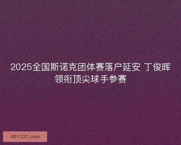 2025全国斯诺克团体赛落户延安 丁俊晖领衔顶尖球手参赛